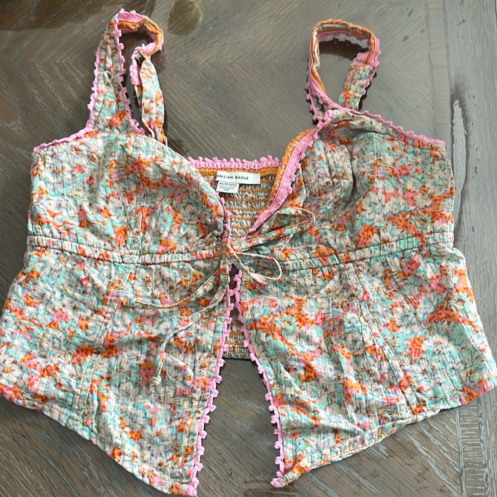 AMERICAN EAGLE OPEN FRONT TANK TOP - worn once